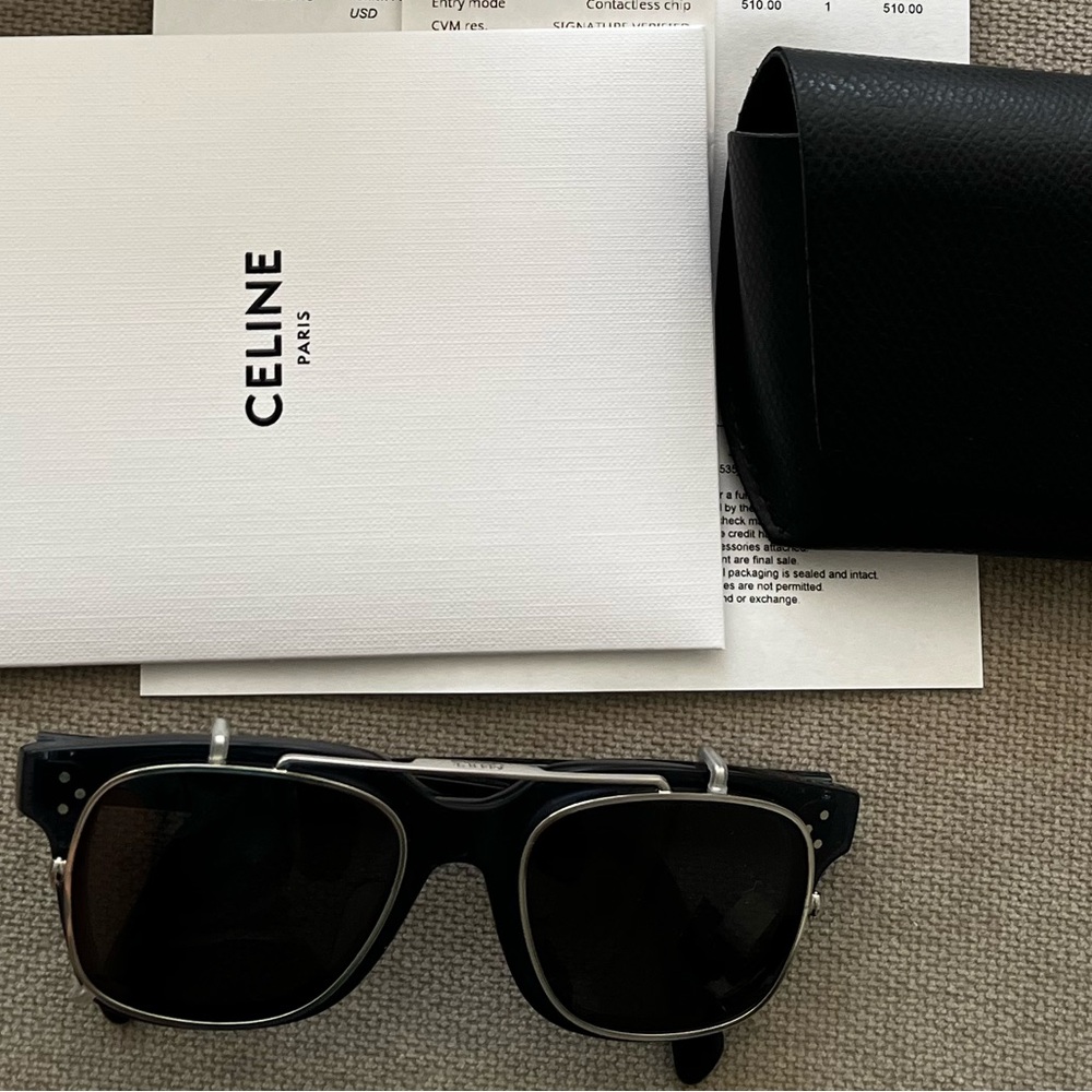 Celine blue frame clip on sunglasses/frames